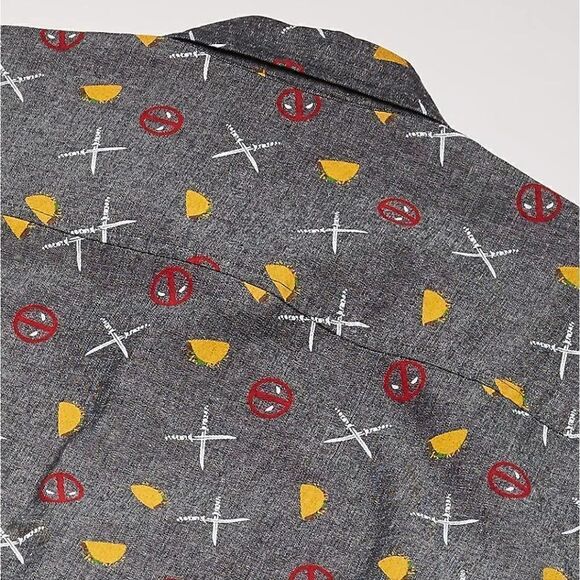 Marvel Deadpool Taco Button Down Shirt - Picture 3 of 3